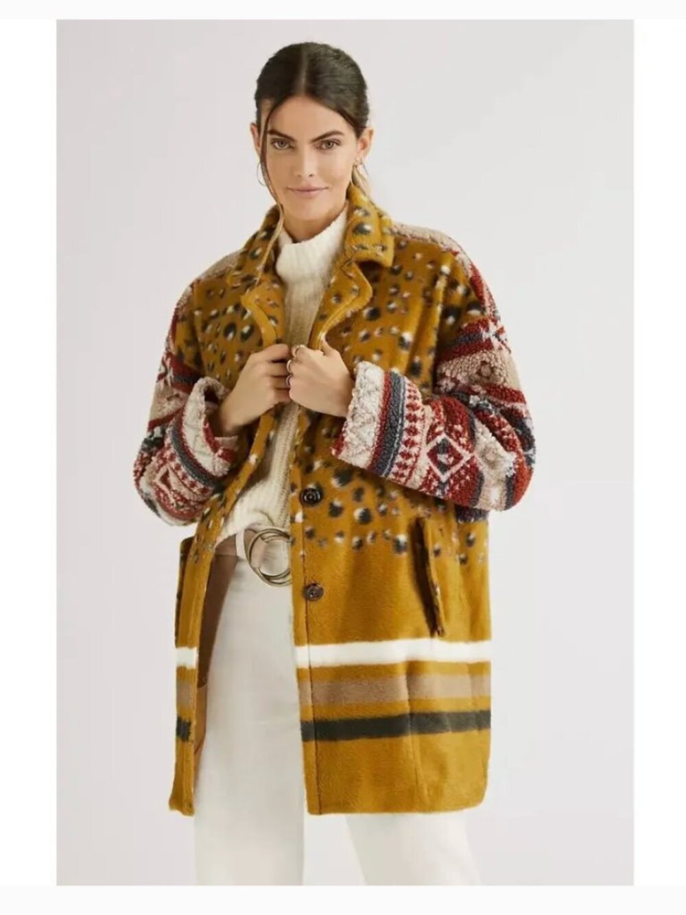 Pilcro Anthropologie Faux Fur Contrast Jacket - Picture 3 of 9